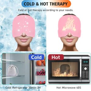 Migraine Relief Cap - Headache Relief Hat for Migraine Relief, Tension, One Size Fits All Headache Cap with Reusable Ice Gel Pack for Puffy Eyes, Stress Relief