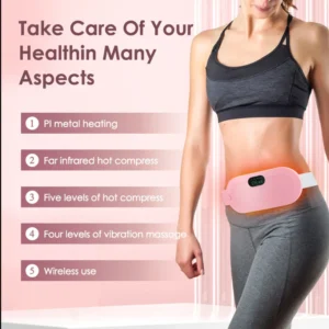 Cramp Relief Belt – Portable Menstrual Heating Pad | 3 Heat Levels & 4 Massage Modes | Electric Heating Belt for Women & Girls