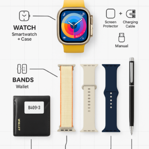 New Model S200 Smart Watch – Full Display with Original Strap, Wallet Feature & Protective Cover