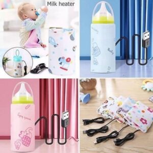 Portable USB Feeder Warmer Pouch | 42°C Constant Heating | Easy‑to‑Carry | Random Design